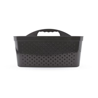 Kit 2 Cesto Organizador Transporta Tudo C/ Alça Plástico Nitron P/ Produtos de Limpeza e Ferramentas Preto