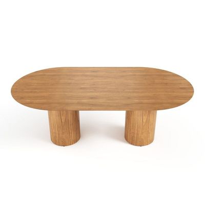 Mesa De Jantar West 270cm X 100cm 10 Lugares Lâmina Natural De Madeira Mel