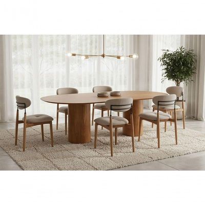 Mesa De Jantar West 270cm X 100cm 10 Lugares Lâmina Natural De Madeira Mel