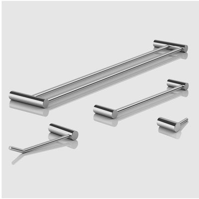 Kit Acessórios Para Banheiro Escovado 4 Peças Grego Metal 2060or