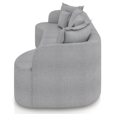 Sofá 4 Lugares Orgânico Sala De Estar Living 290cm Ekos K01 Bouclê Cinza - Lyam Decor