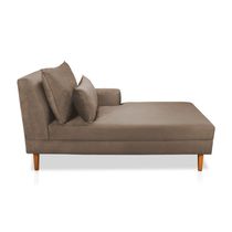 Divã Chaise Jade 1,60 Cm Pés Chanfrado Suede Cappuccino