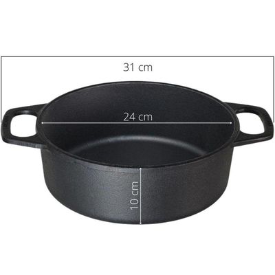 Panela Duo Ferro Fundido Caçarola Frigideira Santana 24cm