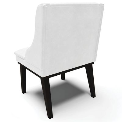 Kit 6 Cadeiras Decorativas Sala de Jantar Base Fixa de Madeira Firenze PU Branco Brilho/Preto G19 - Gran Belo