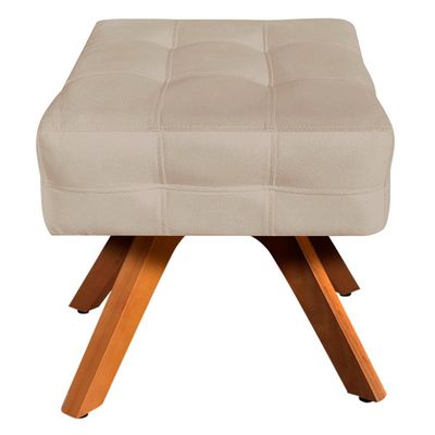Puff Decorativo Base Giratória Karen Suede Bege - Gran Belo