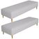 Kit 02 Puffs Decorativo Sala de Estar Bali W01 Pés Palito 190x60cm Linho Cinza - Lyam Decor