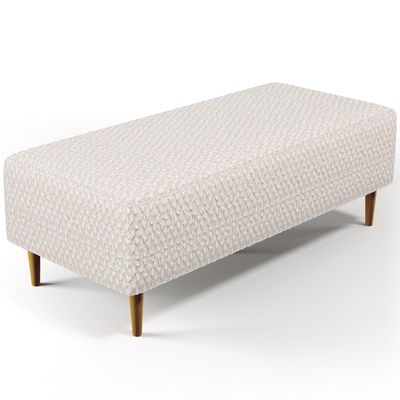 Kit 02 Puffs Decorativo Sala de Estar Bali W01 Pés Palito 120x50 cm Bouclê Cru - Lyam