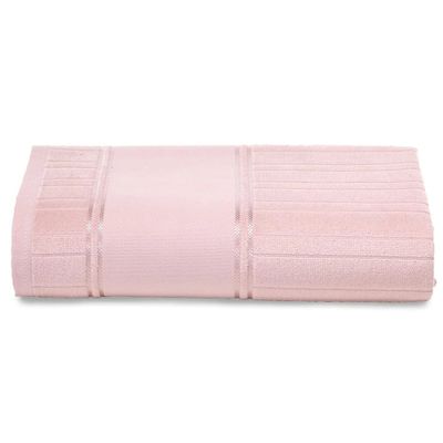 Toalha Rosto Artesanalle Dohler Barrado Liso 50x80cm Rosa Antigo