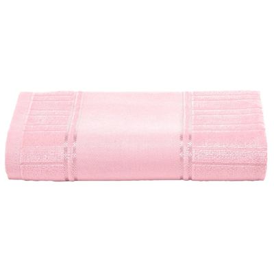 Toalha Rosto Artesanalle Dohler Barrado Liso 50x80cm Rosa Claro