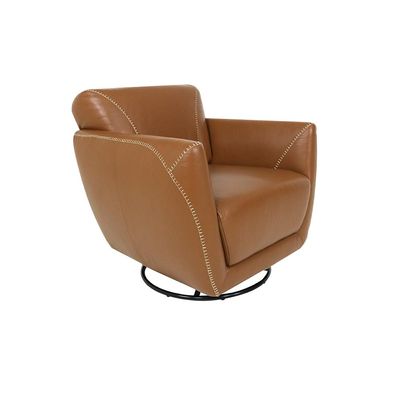 Kit 2 Poltronas Decorativas Valentina Sala de Estar Giratória Couro Caramelo Brilho G40 - Gran Belo