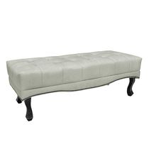 Recamier Decorativo 140cm Loewe Veludo Pés de Madeira Prata - Gran Belo