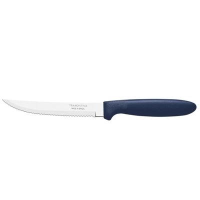 Kit 3 Faca Churrasco Tramontina Ipanema Inox Azul 5"