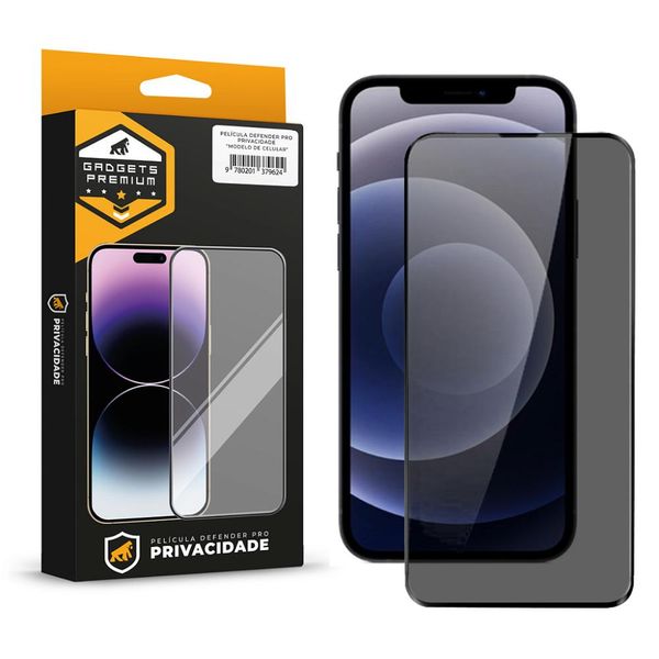 Película para iPhone 12 - Defender Pro Privacidade - Preta - Gshield Película para iPhone 12 - Defender Pro Privacidade - Preta - Gshield