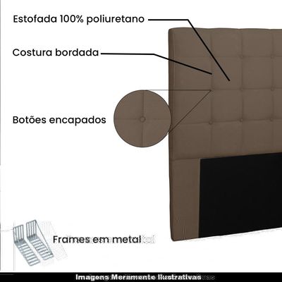 Cabeceira Decorativa King Size 1,95M Tropea Suede Caramelo - Gran Belo
