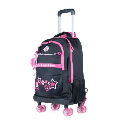 Mochila de Rodinha Juvenil Feminina BG Joy Preta U / Preto