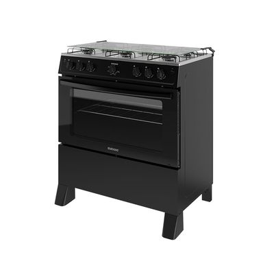 Fogão Star New com 6 Bocas e Mesa de Inox Itatiaia Preto / Bivolt