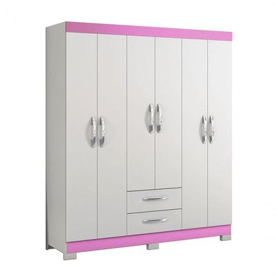 Guarda-roupa 6 Portas Nt 5130 Rosa - Notável