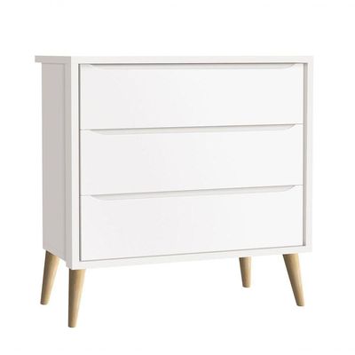 Jogo De Quarto Para Bebê Completo 2 Portas Théo New Branco Fosco Com Natural - Reller