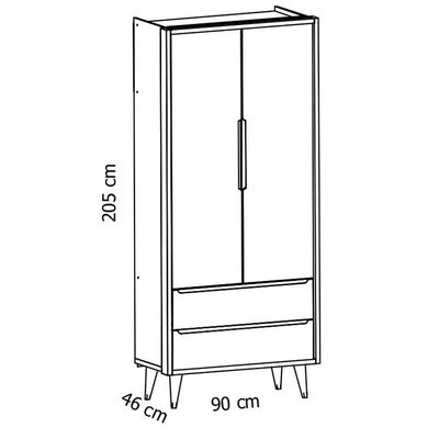 Jogo De Quarto Para Bebê Completo 2 Portas Théo New Branco Fosco Com Natural - Moveisaqui