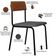 Kit 04 Cadeiras Estofada Para Sala De Jantar Sense Preto C01 Linho Cinza Claro Courino Caramelo - Lyam Decor