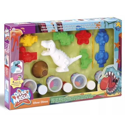 Diver Massa Dinossauro Brinquedo Dino Massinha - Divertoys