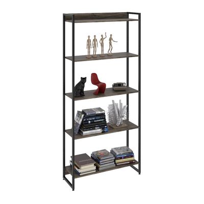 Kit 3 Estantes Multiuso Industrial 5 Prateleiras Areta 186x80cm C01 Carvalho Dark - Lyam Decor