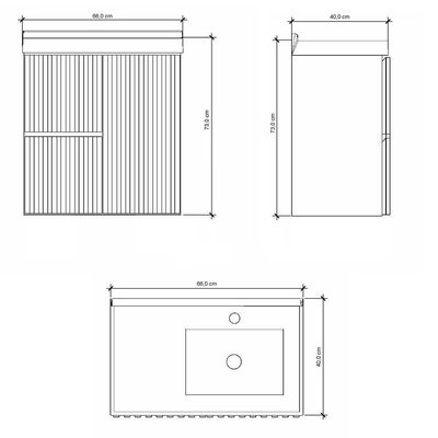 Gabinete Para Banheiro Com Pé Ferrara 66 Cm Branco/jequitiba