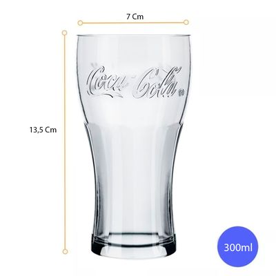 Copo Contour Coca Cola Transparente 300ml 12 Unidades - Nadir 7150