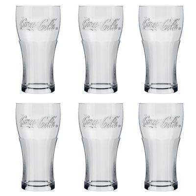 Copo Contour Coca Cola Transparente 300ml 6 Unidades - Nadir 7150