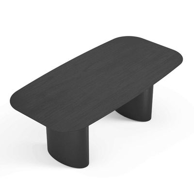 Mesa De Jantar Orgânica Tivoli 220cm X 110cm 8 Lugares Lamina Cinamomo Preto
