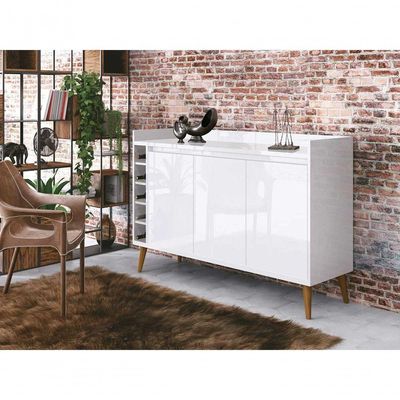 Buffet Com Adega Estilo Branco - Moveisaqui