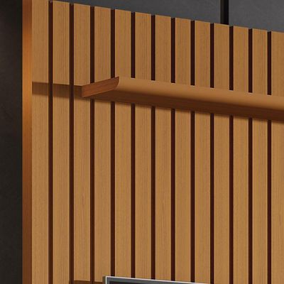 Rack Painel Home Suspenso Colorado 1,40 Para Tvs Até 55 Polegadas Com Porta Arbo Cedro Com Off White