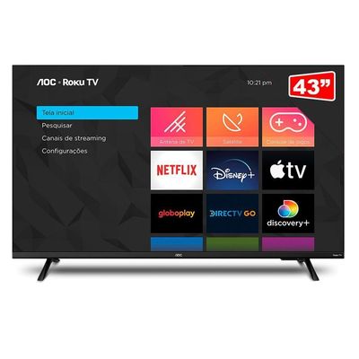 Smart Tv Aoc Roku Dled 43" Full Hd S5135 3 Hdmi