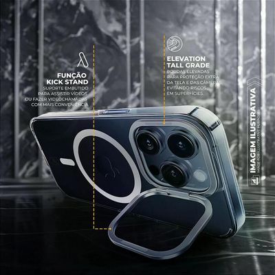 Capa para iPhone 14 Pro Max - MagSafe Crystal Armor Stand