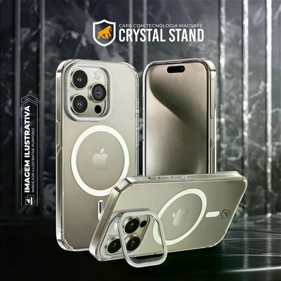 Capa para iPhone 14 Pro Max - MagSafe Crystal Armor Stand