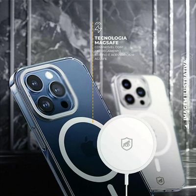 Capa para iPhone 14 Pro Max - MagSafe Crystal Armor Stand