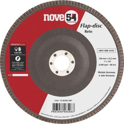 Flap Disc 7 G80 Costado Fibra Reto Para Aço Carbono Nove54