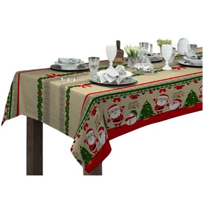 Toalha Mesa Retangular Gourmet 140x240cm Natal Merry Raner