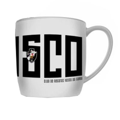 Caneca Porcelana Premium BrasFoot Vasco 300 ML Urban Licenciada Branco