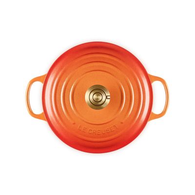 PANELA LE CREUSET REDONDA SIGNATURE FERRO FUNDIDO 26CM FLAMME DORÉE 21177261834479