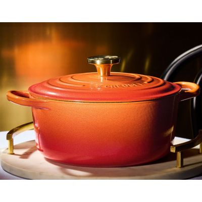 PANELA LE CREUSET REDONDA SIGNATURE FERRO FUNDIDO 26CM FLAMME DORÉE 21177261834479
