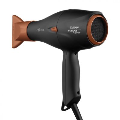 Secador de Cabelo Vulcan Digital 2500W Motor Digital Íons Anti-Frizz Preto e Cobre Taiff Preto com Cobre