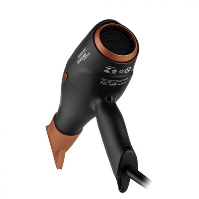 Secador de Cabelo Vulcan Digital 2500W Motor Digital Íons Anti-Frizz Preto e Cobre Taiff Preto com Cobre