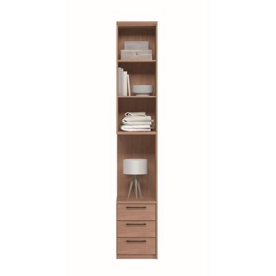Armário Modulado Lateral Toledo 1 Porta 3 Gavetas 2 Prateleiras Wood Santos Andirá Marrom