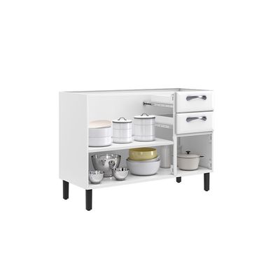 Balcão de Cozinha Itatiaia New Premium Aço 3 Portas 2 Gavetas Sem Tampo Branco