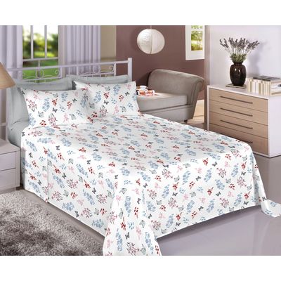 Jogo Cama Casal 4 pc Algodão 130 Fios Cinza 7791 Estamparia