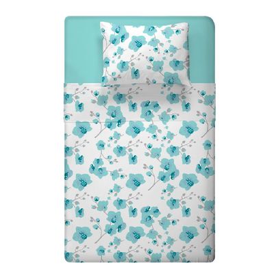 Jogo Cama Solteiro 3Pc Algodão 150Fios Verde 7730 Estamparia
