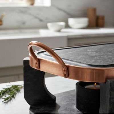 Churrasqueira Oval De Pedra Sabão Gourmet Fondue Grande 31 Cm