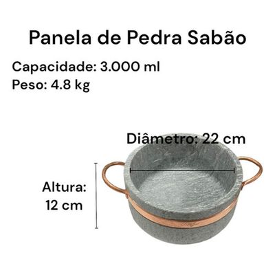 Jogo De Panelas De Pedra Sabão 5 Peças Com Panela De Pressão 4 Litros