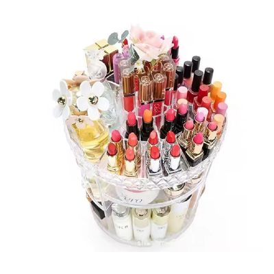 Organizador Cosmeticos Giratorio Suporte Perfumes Maquiagem Redondo Ajustavel Armazenagem 3 Andares Acrilico